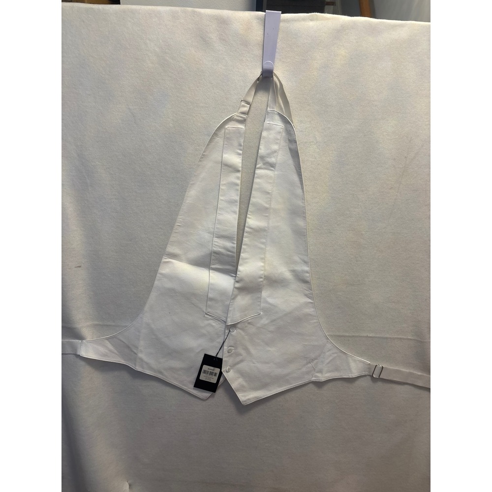 Dobell White Jacquard Pattern Tuxedo Vest 3XL 54 56 Pure Cotton Formal